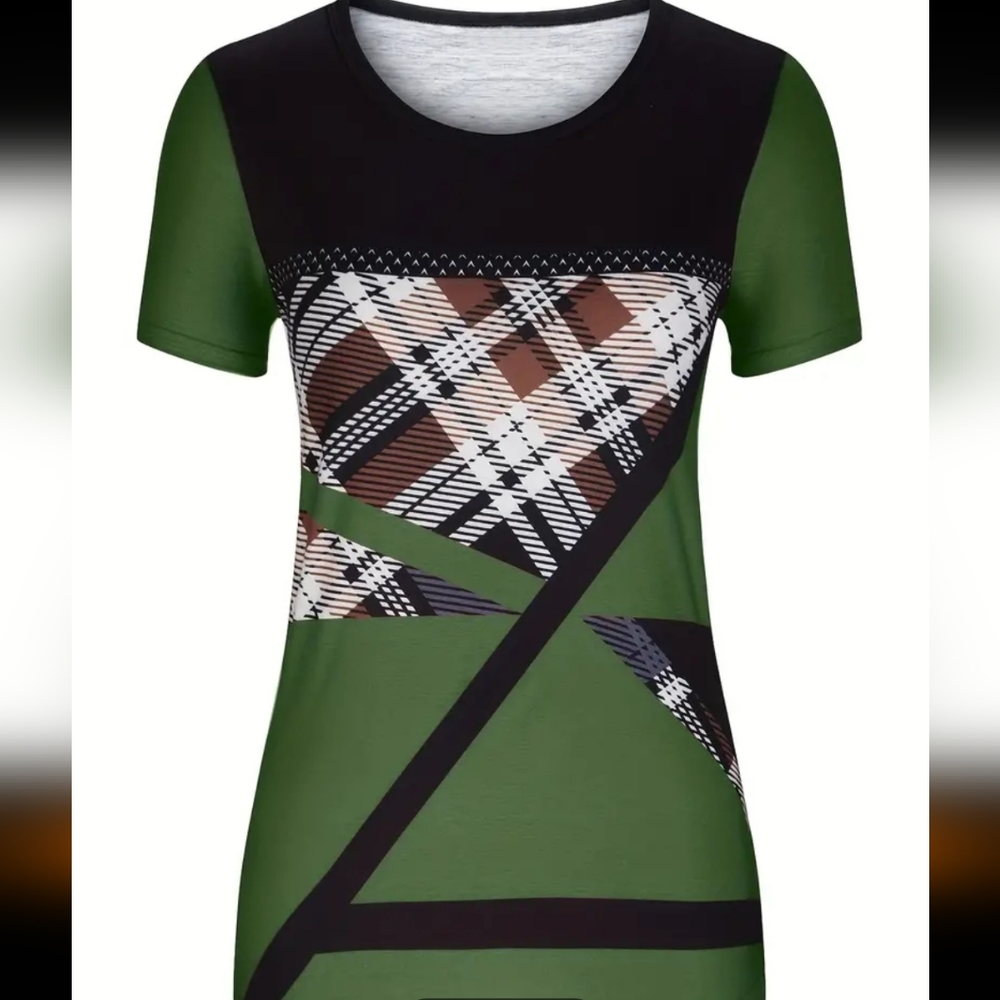 Green Color Block Shirt